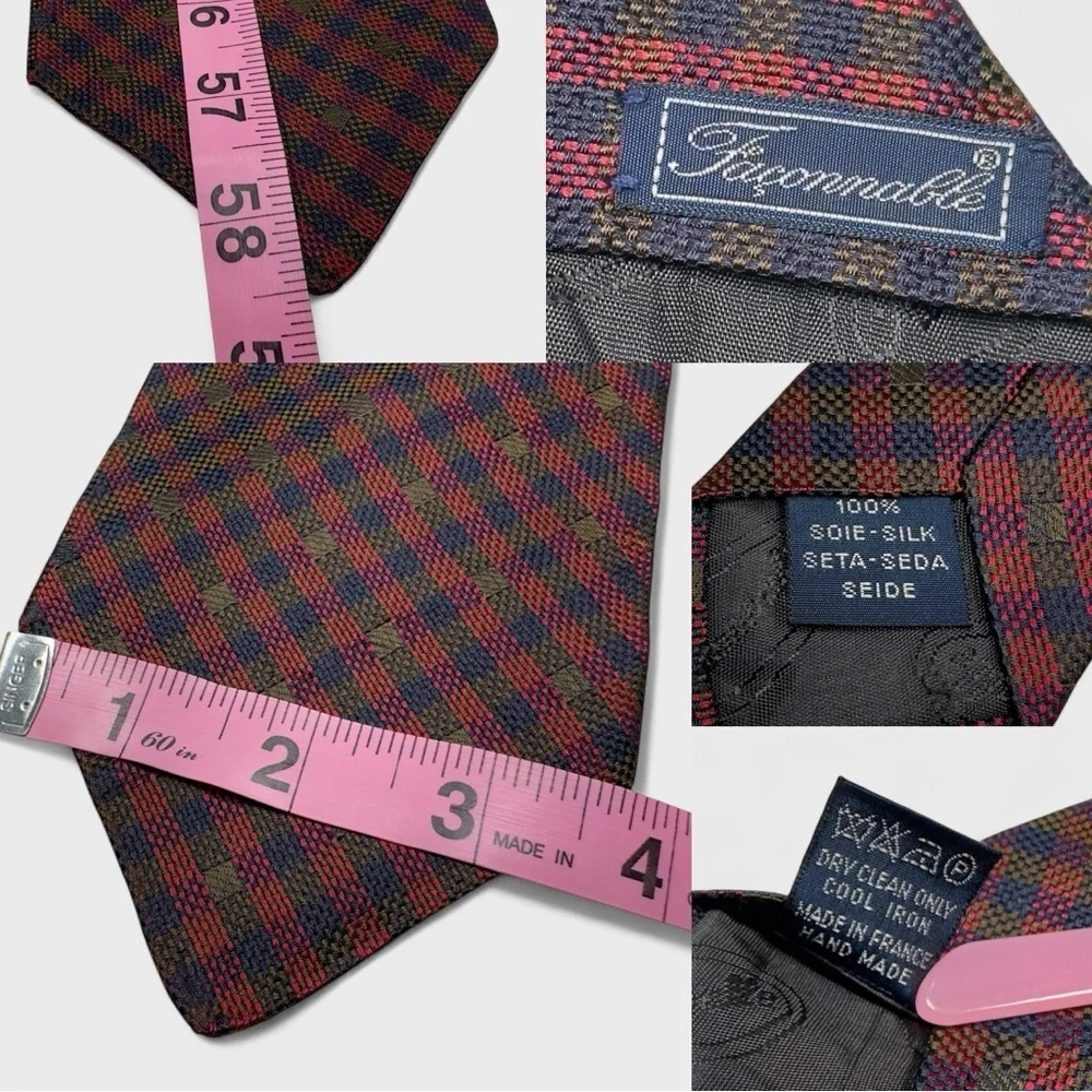 Lot of 6 - Faconnable Luxury Men’s Necktie 100% Silk Made In Italy & France